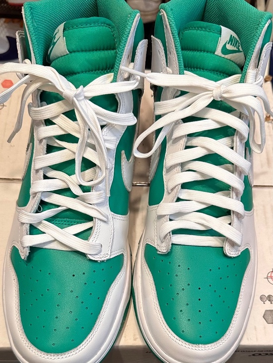 Nike Other - Nike Dunk High 'Stadium Green' features a vibrant leather upper with crisp white